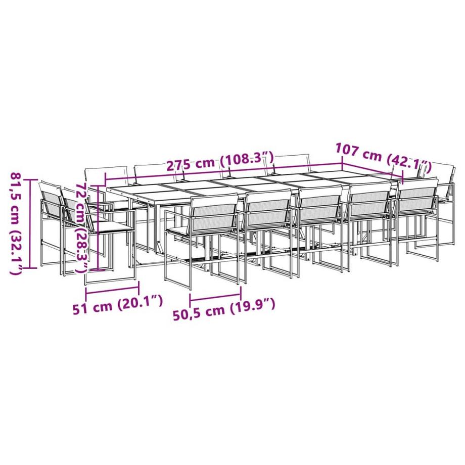 VidaXL set da pranzo da giardino Acciaio  
