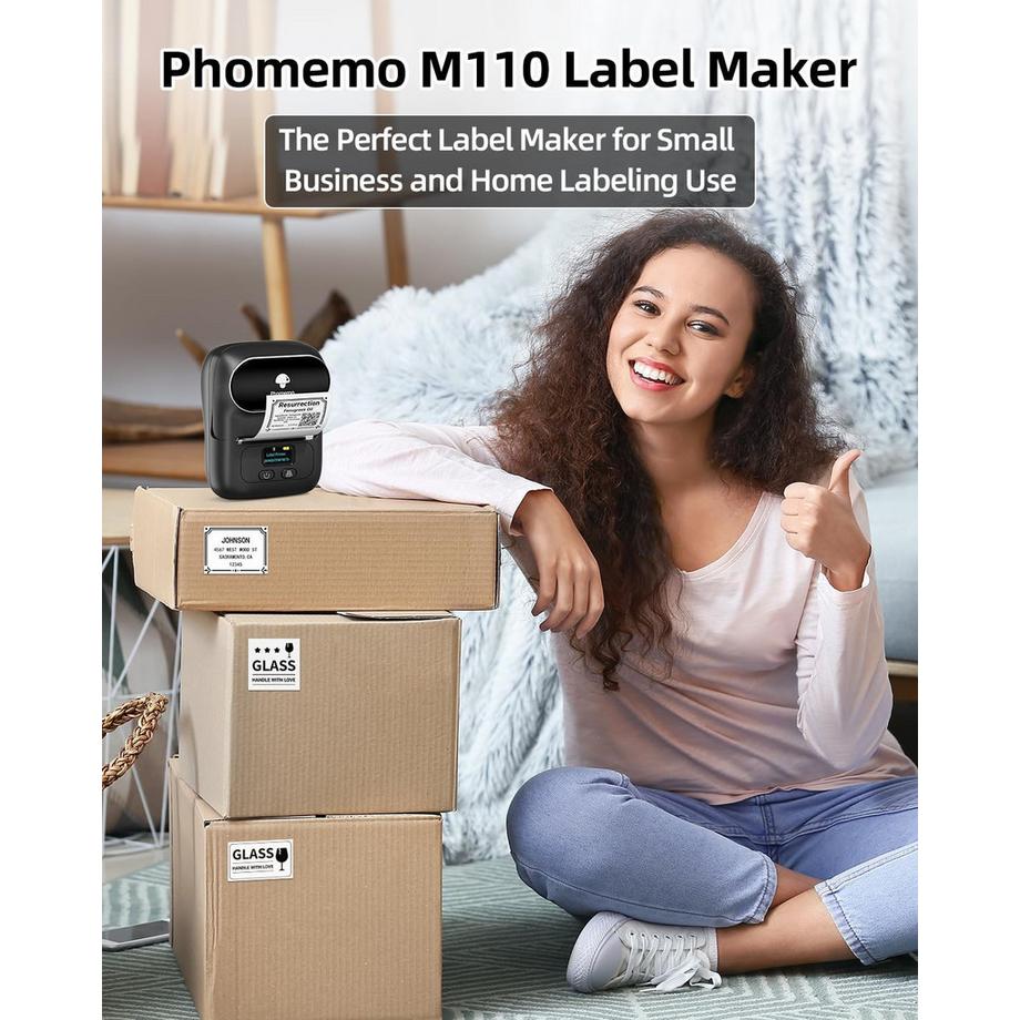 Phomemo  M110 Etikettendrucker mit 3 Rollen 