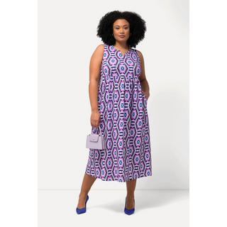 Ulla Popken Robe en jersey A-ligne col tunisien sans manches  