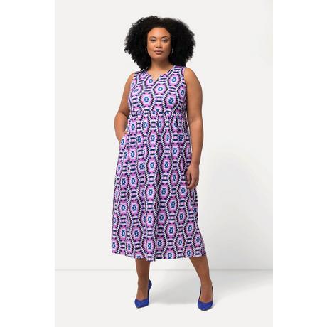 Ulla Popken Robe en jersey A-ligne col tunisien sans manches  