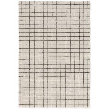 Wollteppich Grid SchwarzWeiß