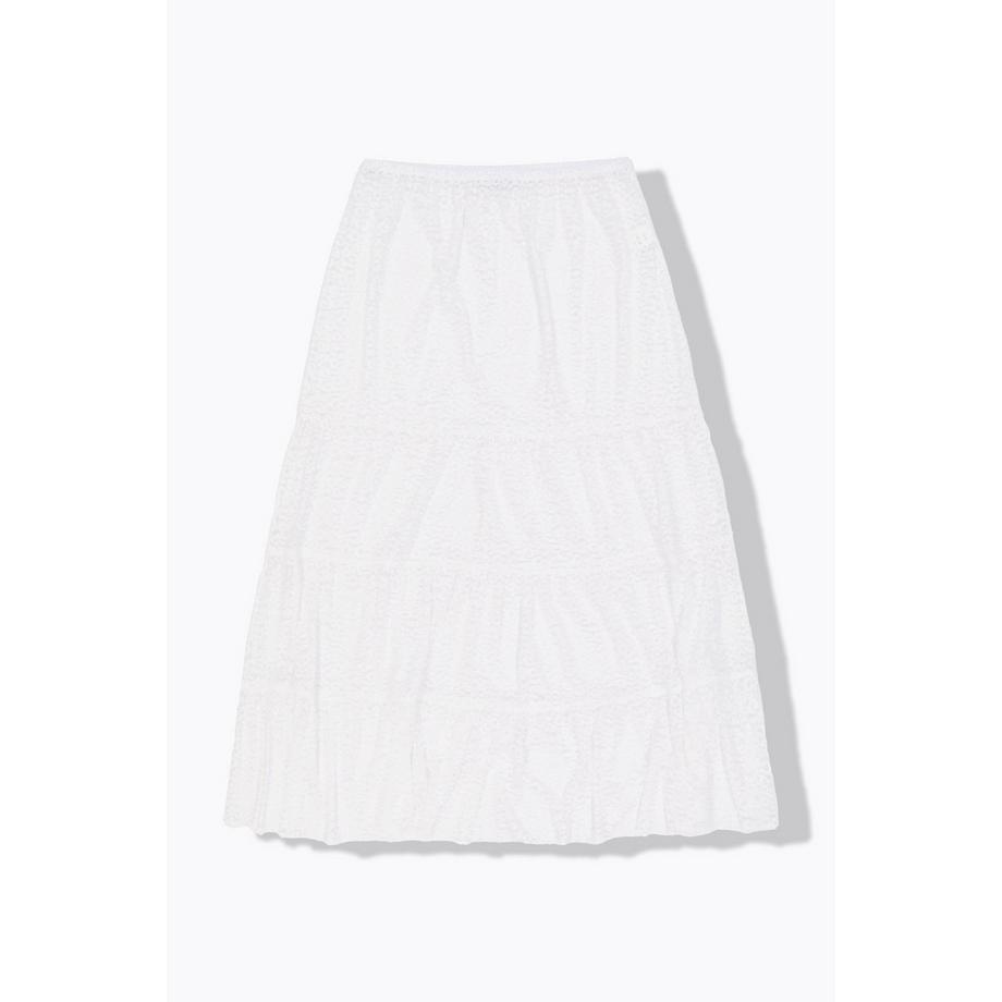 Studio Untold Jupe maxi en dentelle Coupe évasée Taille élastique Volants  