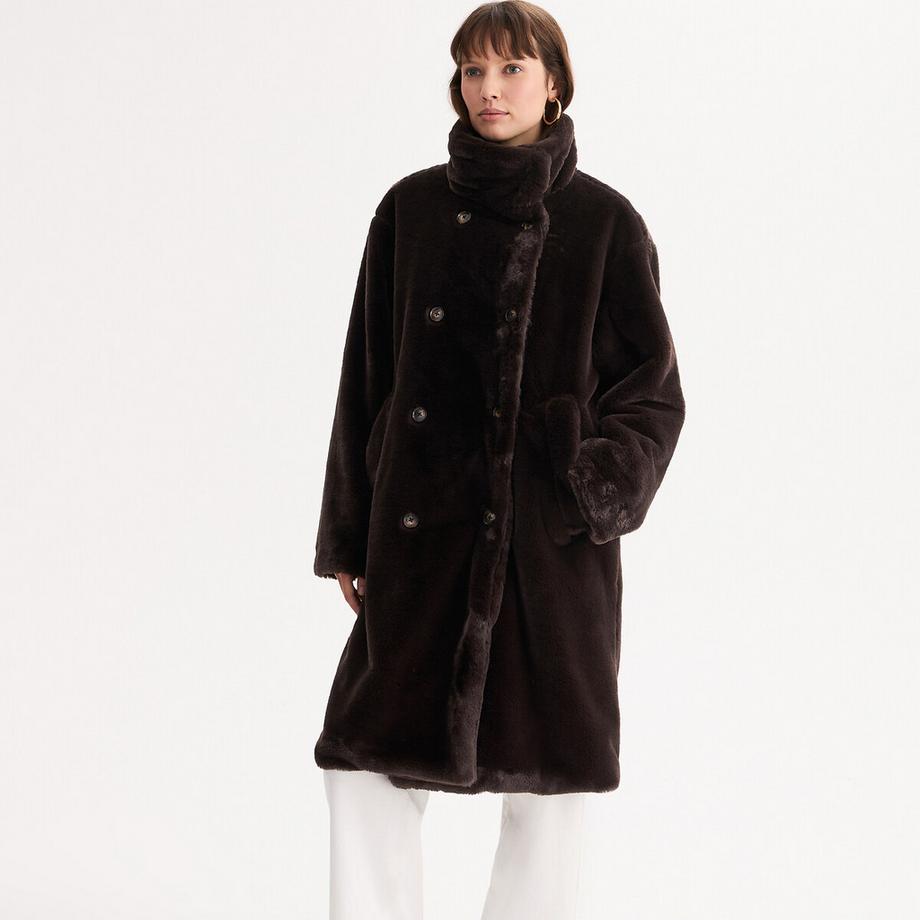 La Redoute Collections Langer Mantel aus flauschigem Stoff  