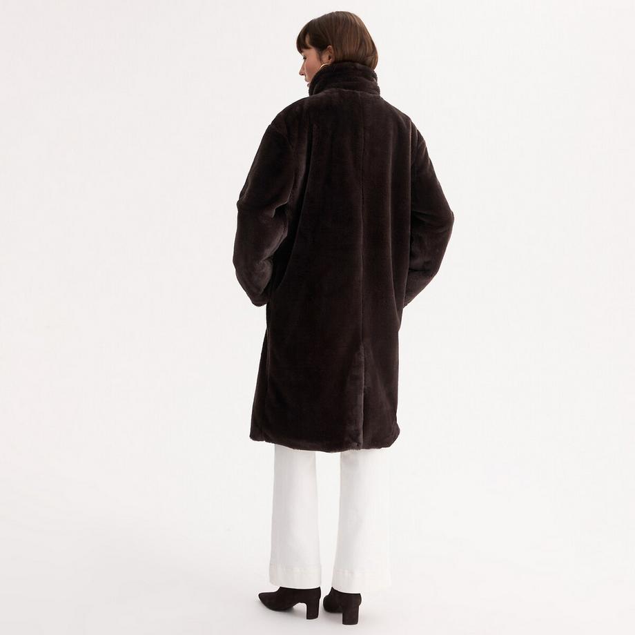 La Redoute Collections Langer Mantel aus flauschigem Stoff  