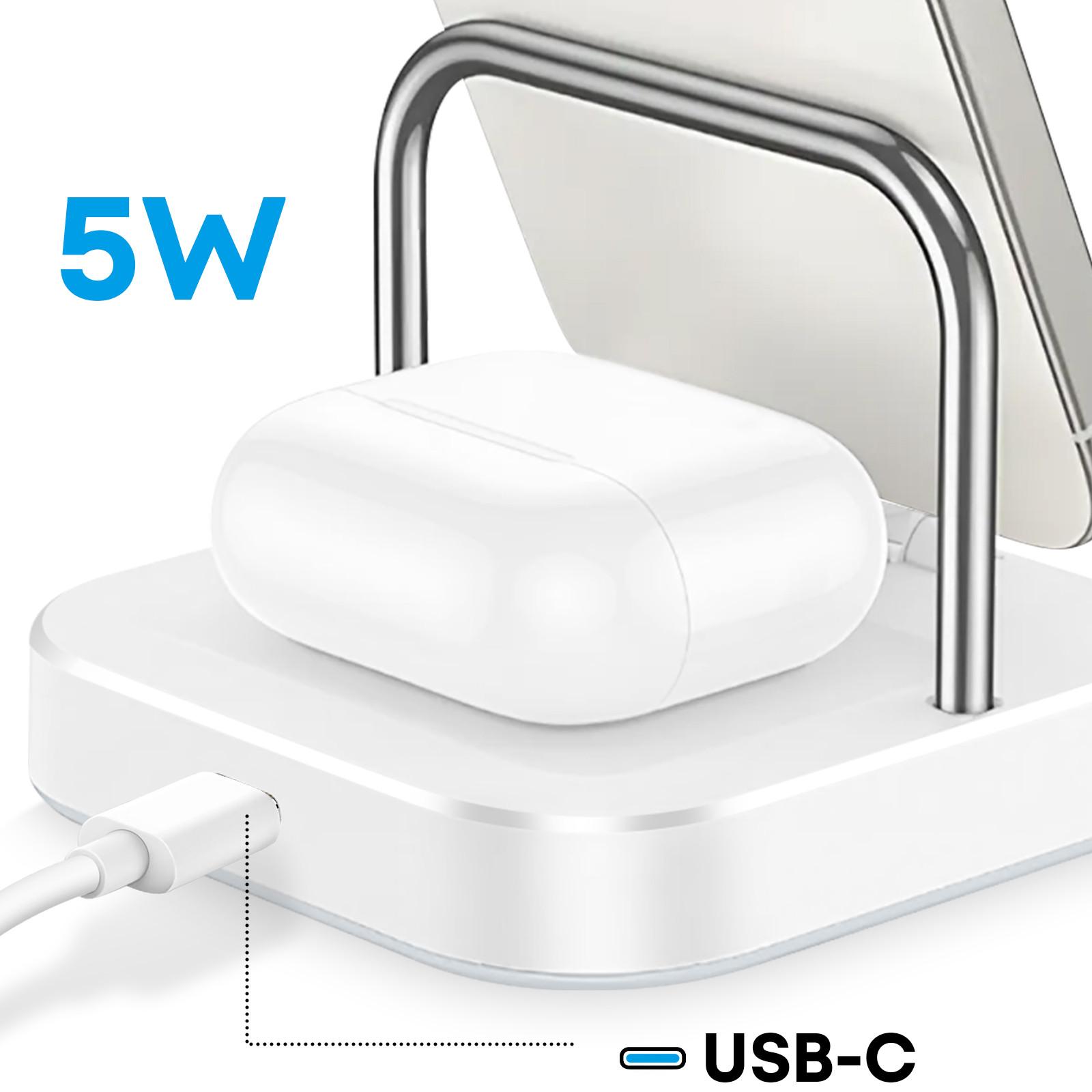 Avizar  Stazione ricarica USB-C wireless per smartphone, Apple Watch, cuffie 