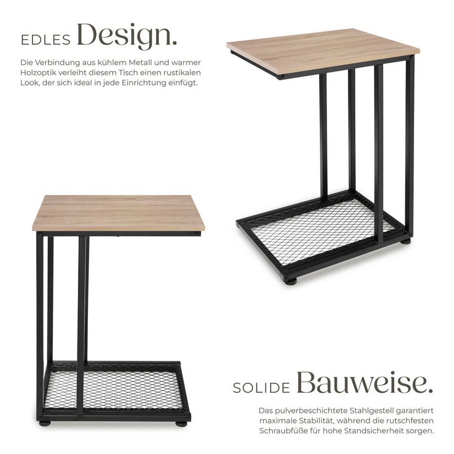 Tectake Beistelltisch Eton Industrial Style Holz und Stahl  