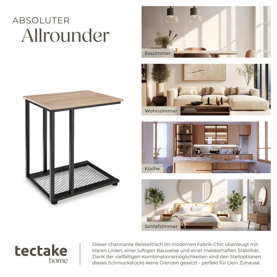 Tectake Beistelltisch Eton Industrial Style Holz und Stahl  