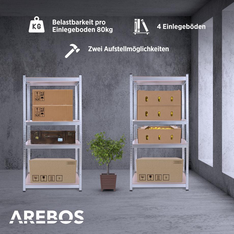Arebos 2 Schwerlastregale 320 kg  