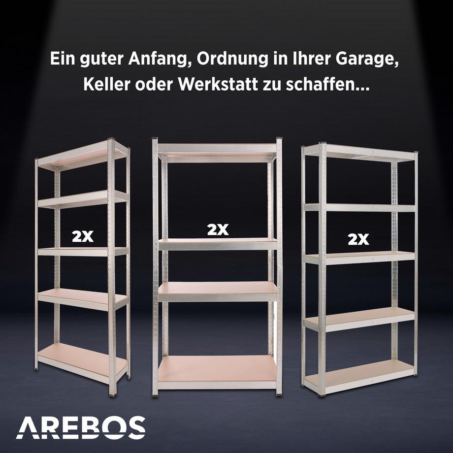Arebos 2 Schwerlastregale 320 kg  