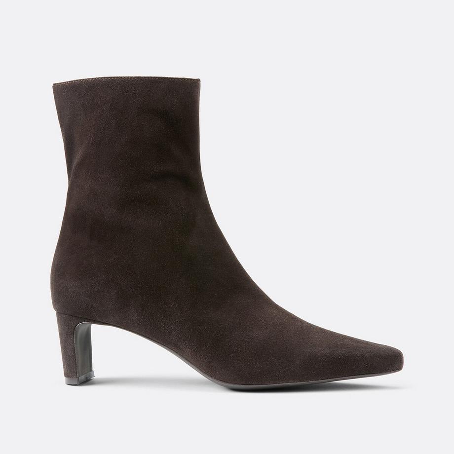 La Redoute Collections Lederstiefel mit dünnem Absatz  