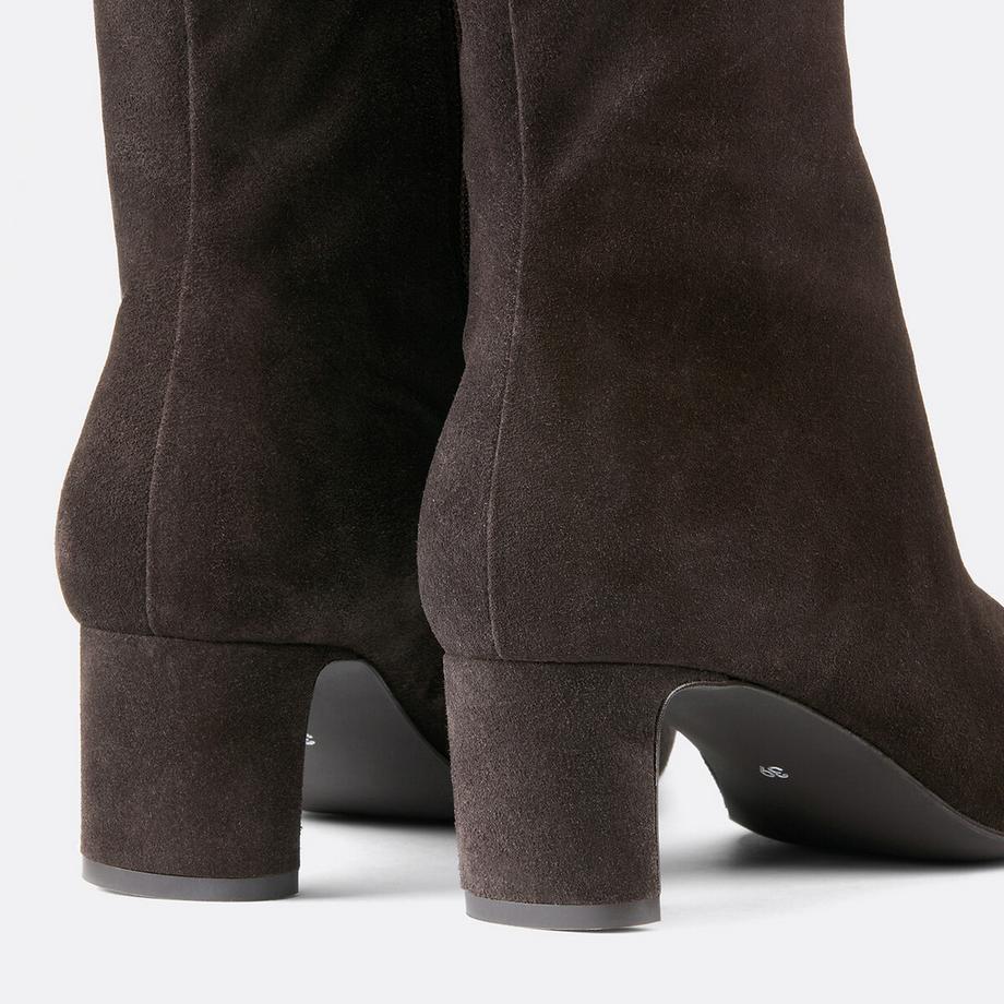 La Redoute Collections Lederstiefel mit dünnem Absatz  
