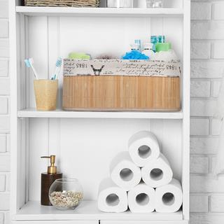 B2X Cestino portaoggetti in bambù con stampa  