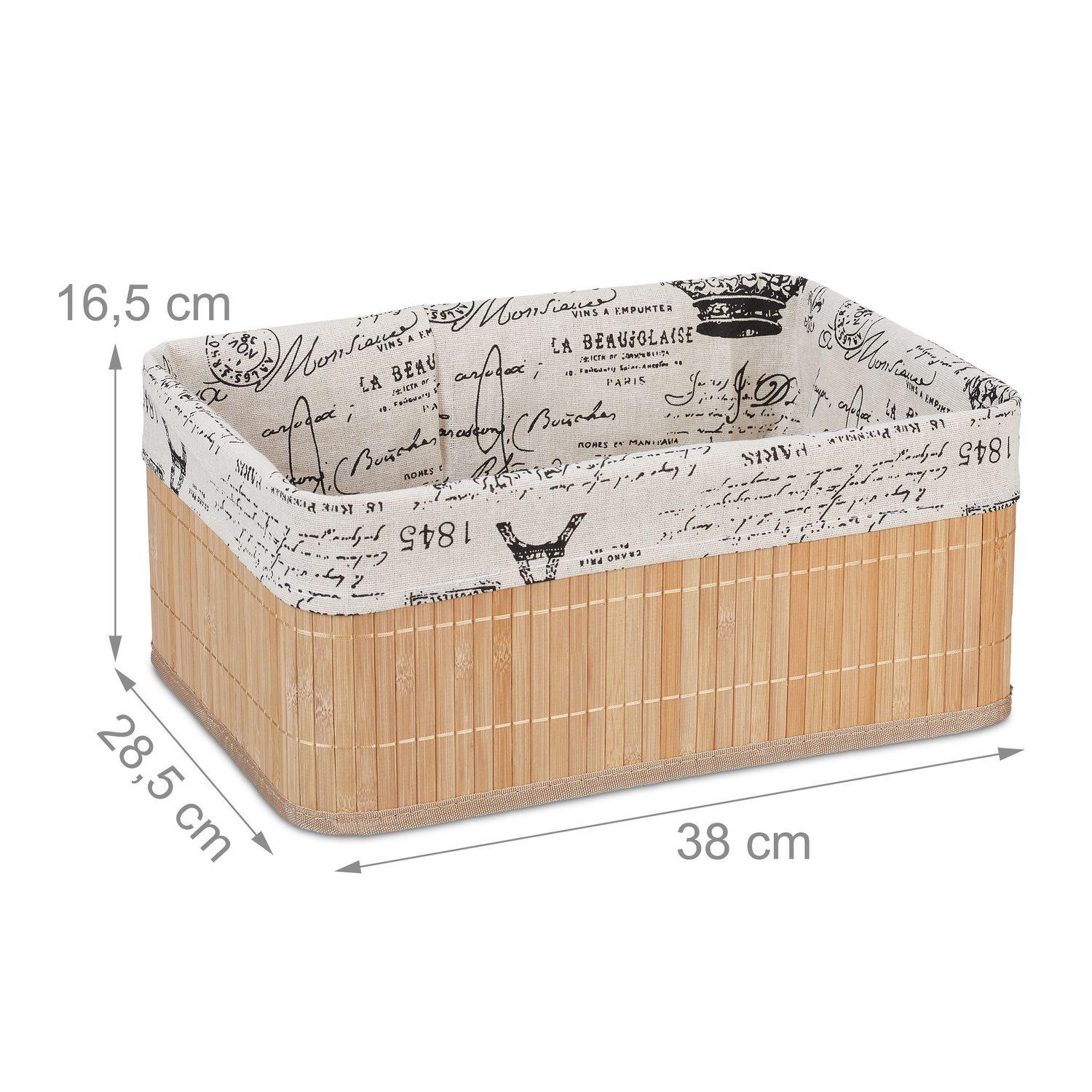 B2X Cestino portaoggetti in bambù con stampa  