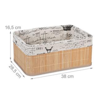 B2X Cestino portaoggetti in bambù con stampa  