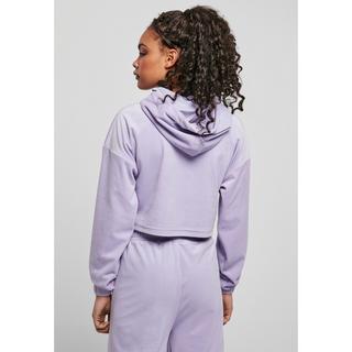 URBAN CLASSICS Cropped Velvet Oversized Hoodie  