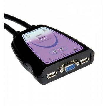 KVM Switch "Star" 1 User - 2 PCs, VGA, USB switch per keyboard-video-mouse (kvm) Nero, Porpora
