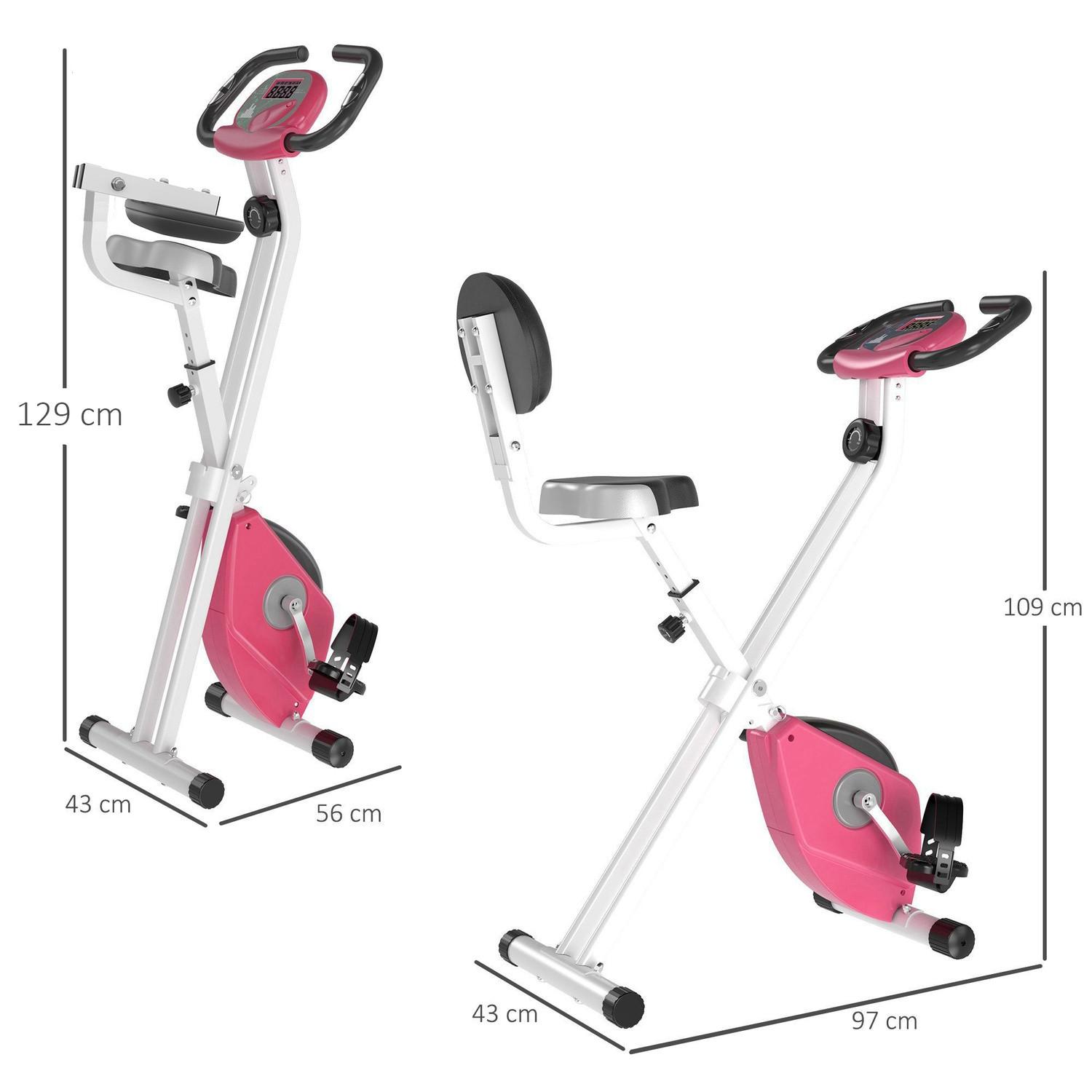 Northio  Heimtrainer F-Bike Fahrradtrainer Mit 8 Stufig Einstellbarem Magnetwiderstand Höhenverstellbar Stahl Rosa+Weiß 43 X 97 X 109 Cm 