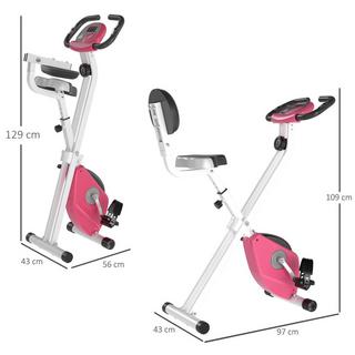 Northio  Heimtrainer F-Bike Fahrradtrainer Mit 8 Stufig Einstellbarem Magnetwiderstand Höhenverstellbar Stahl Rosa+Weiß 43 X 97 X 109 Cm 
