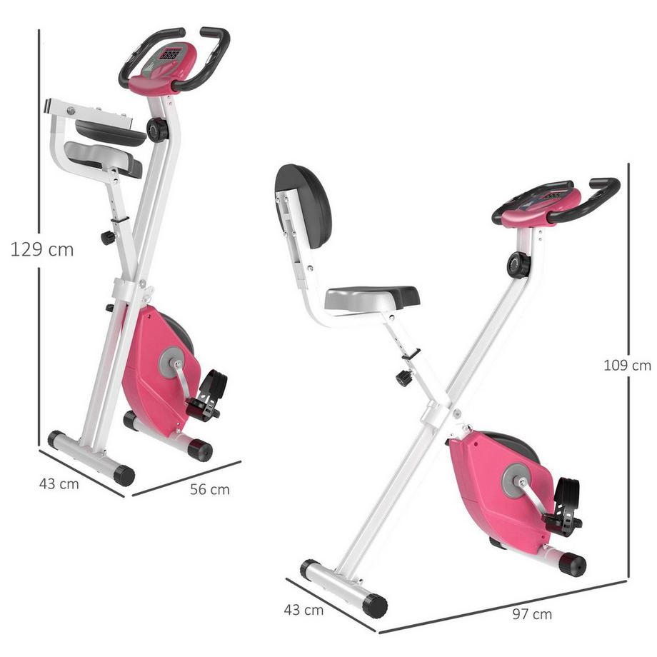 Northio  Cyclette F-Bike Trainer Per Biciclette Con 8 Livelli Di Resistenza Magnetica Regolabile, Acciaio Regolabile In Altezza Rosa + Bianco 43 X 97 X 109 Cm 