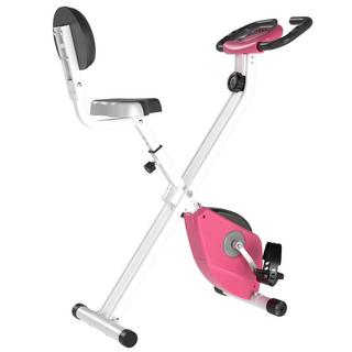 Northio  Heimtrainer F-Bike Fahrradtrainer Mit 8 Stufig Einstellbarem Magnetwiderstand Höhenverstellbar Stahl Rosa+Weiß 43 X 97 X 109 Cm 