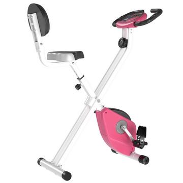 Vélo D'Appartement F-Bike Vélo D'Appartement Avec 8 Niveaux De Résistance Magnétique Réglable, Réglable En Hauteur Acier Rose + Blanc 43 X 97 X 109 Cm