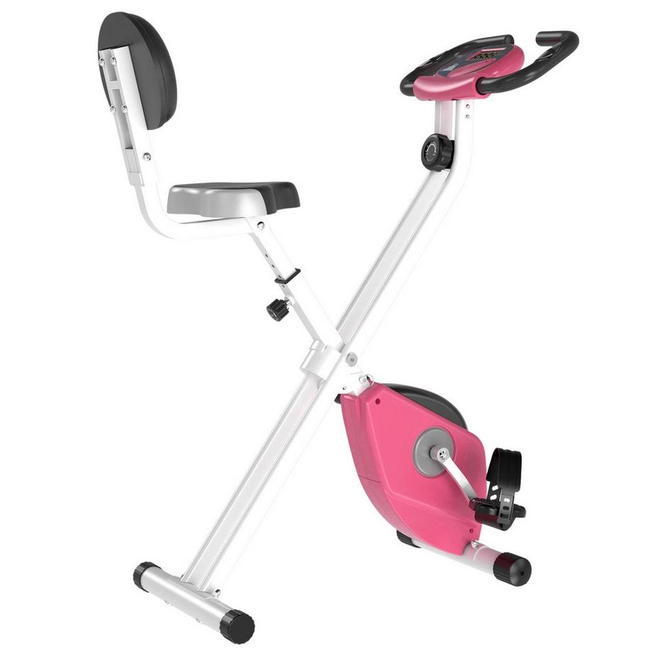 Northio  Cyclette F-Bike Trainer Per Biciclette Con 8 Livelli Di Resistenza Magnetica Regolabile, Acciaio Regolabile In Altezza Rosa + Bianco 43 X 97 X 109 Cm 