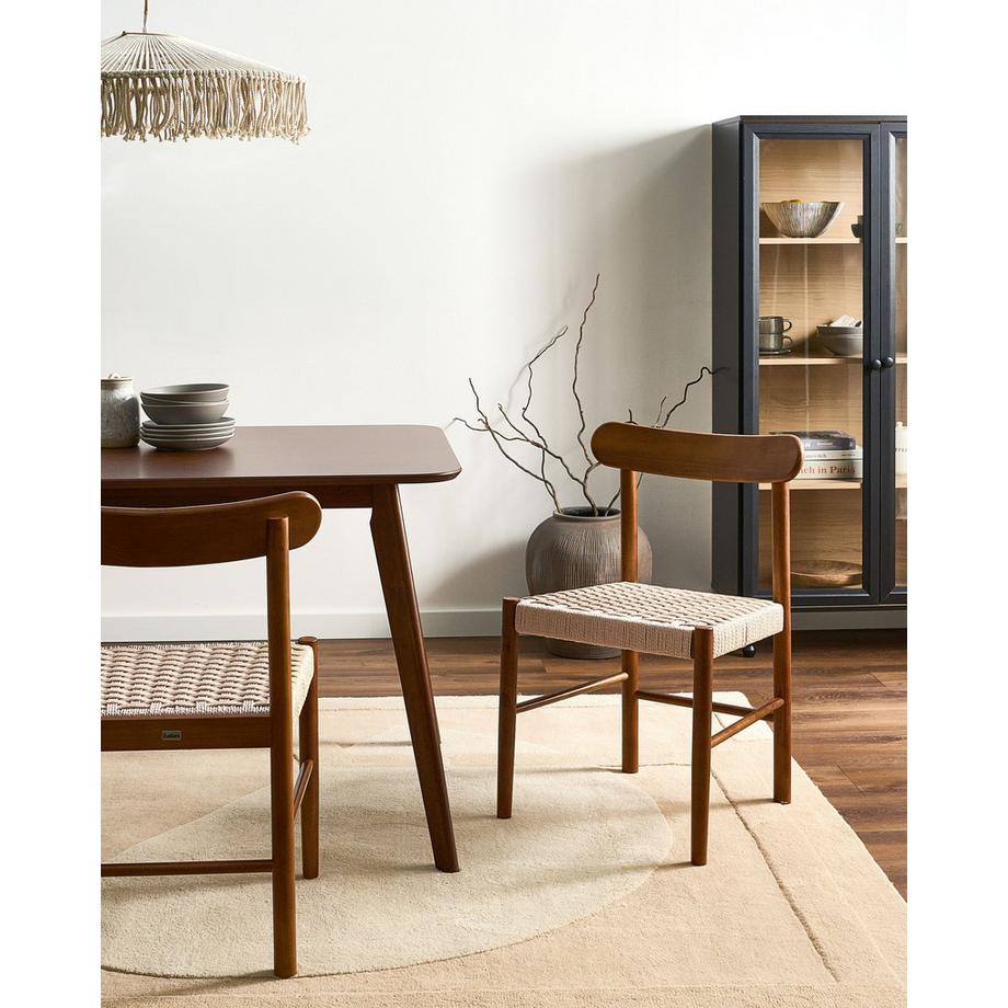 Beliani Lot de 2 chaises de salle à manger en Bois d'hévéa Boho EAGAN  