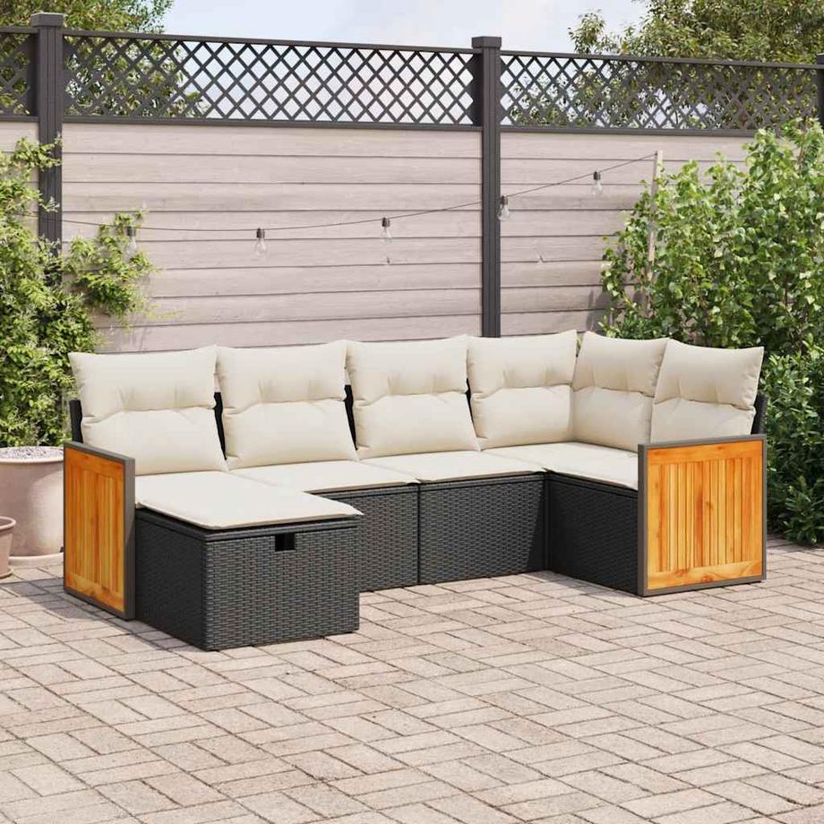 VidaXL set di divani da giardino Polirattan  