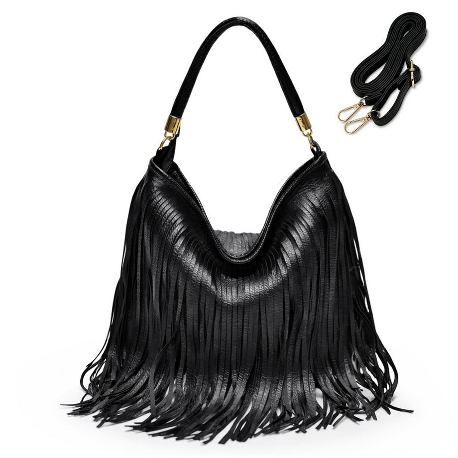 Handtasche, mittelgroße Umhängetasche PU-Leder Boho