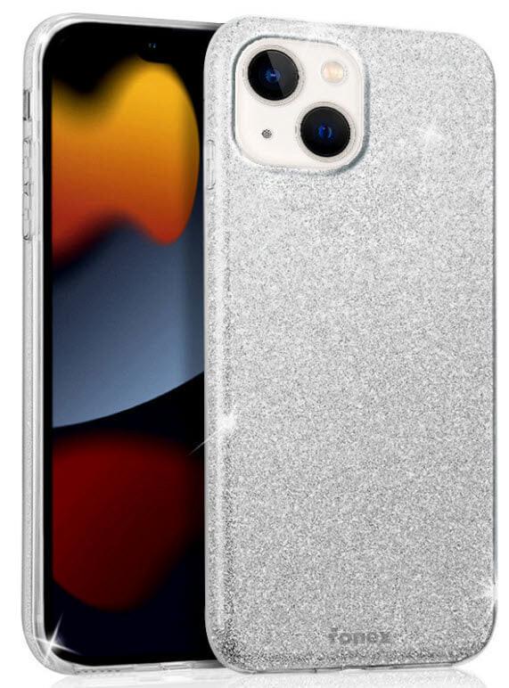 Fonex  iPhone 14 - Fonex Glitter Silikonhülle Silber 