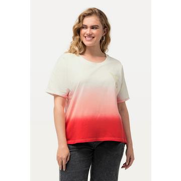 T-Shirt, Bubble-Jersey, Batikstreifen, Rundhals, Halbarm