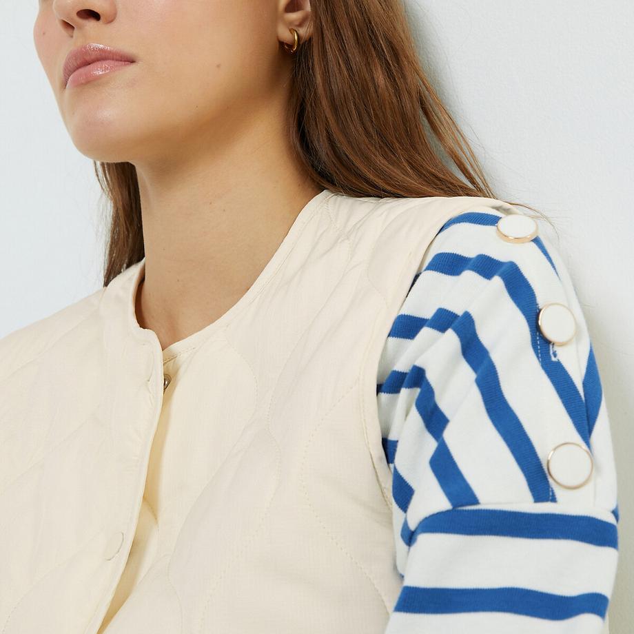 La Redoute Collections Doudoune sans manches à boutons-pression  