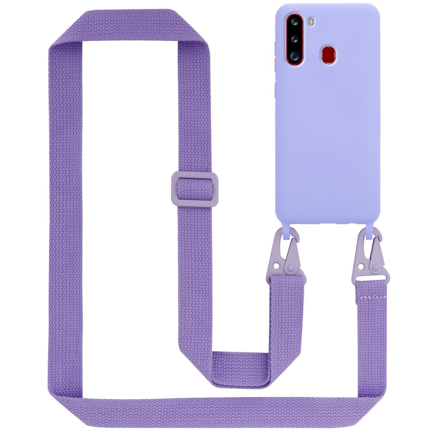 Cadorabo  Chaîne de téléphone portable compatible avec Samsung Galaxy A21 - Coque de protection en silicone avec cordelette réglable 