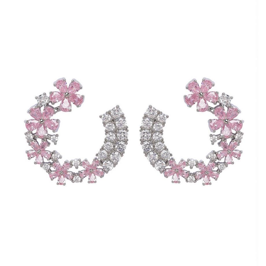 Boucles d'oreilles cercles floraux délicats fantaisistes