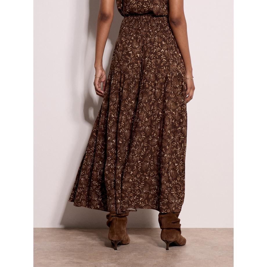 APRICOT Robe longue à volants imprimé paisley pictural  