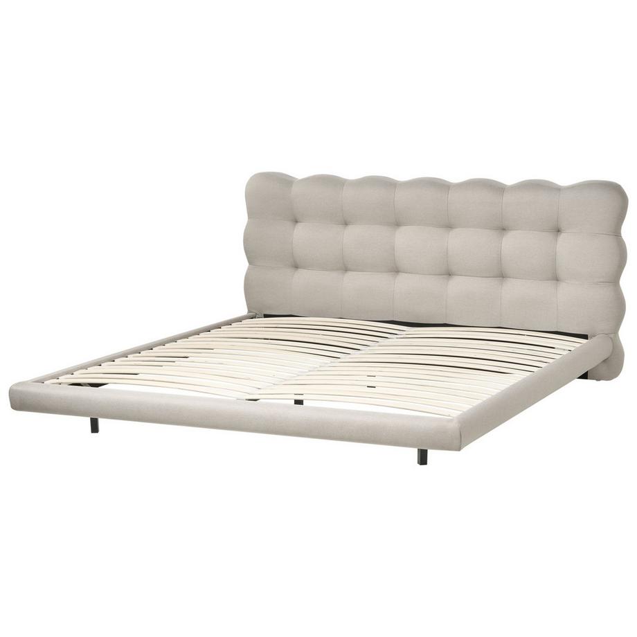 Beliani Bett mit Lattenrost aus Stoff Minimalistisch SOULISSE  