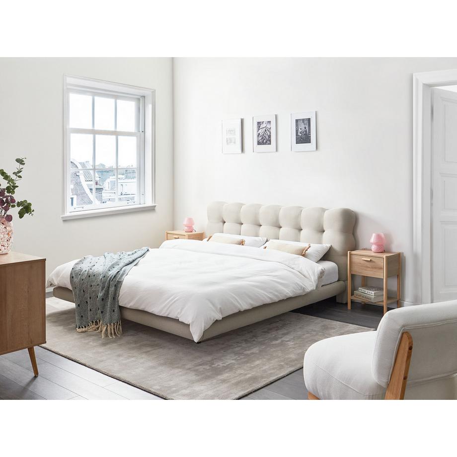 Beliani Bett mit Lattenrost aus Stoff Minimalistisch SOULISSE  