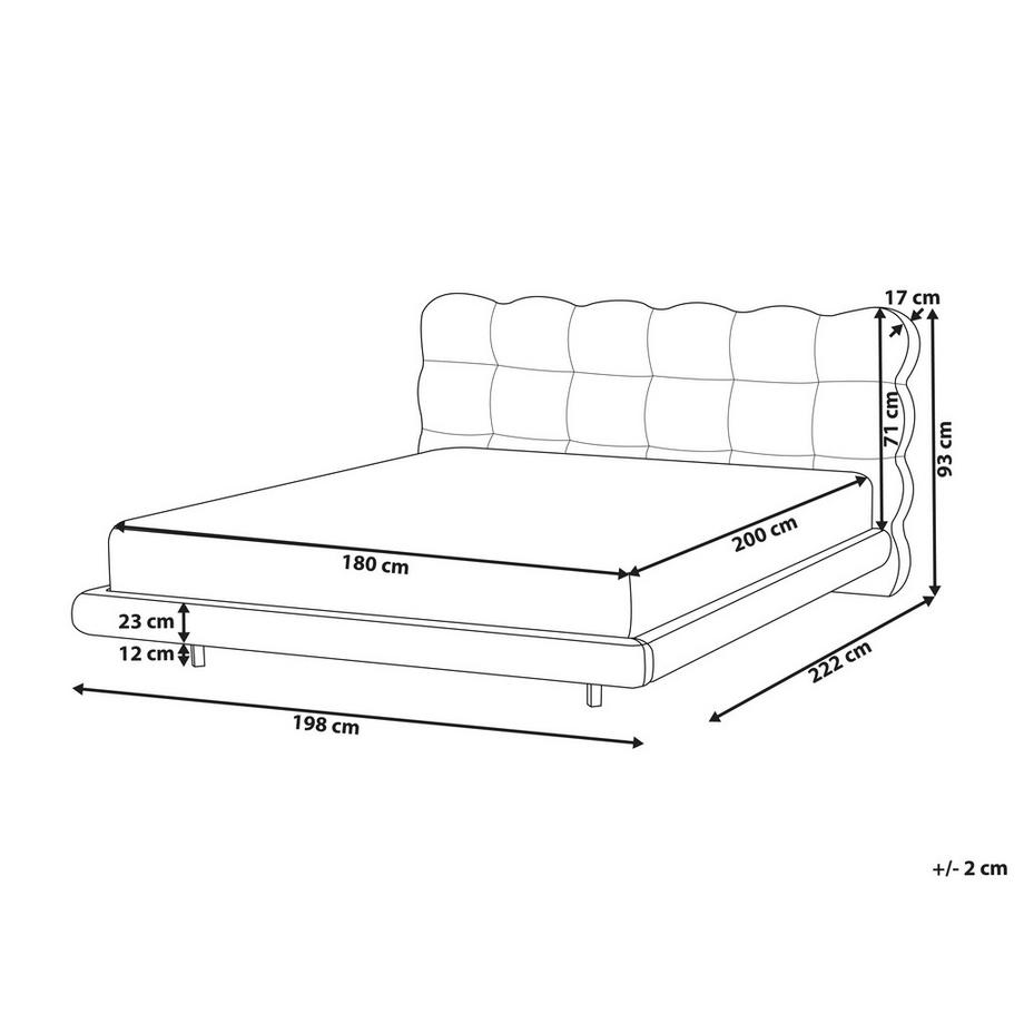 Beliani Bett mit Lattenrost aus Stoff Minimalistisch SOULISSE  