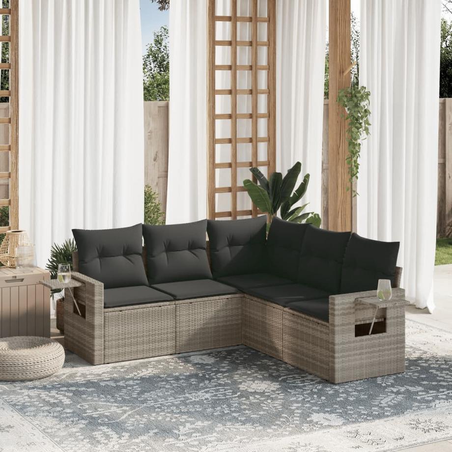 VidaXL set divano da giardino Polirattan  