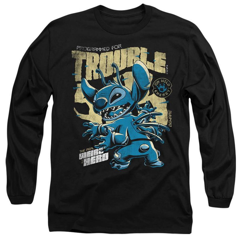 T-ShirtManches Longues Style Bande Dessinée Trouble