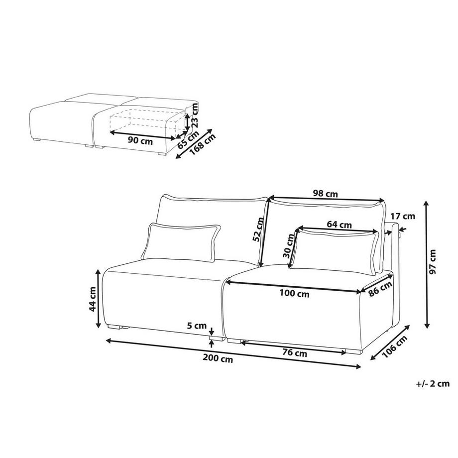 Beliani 3 Sitzer Sofa aus Bouclé Minimalistisch NERBO  