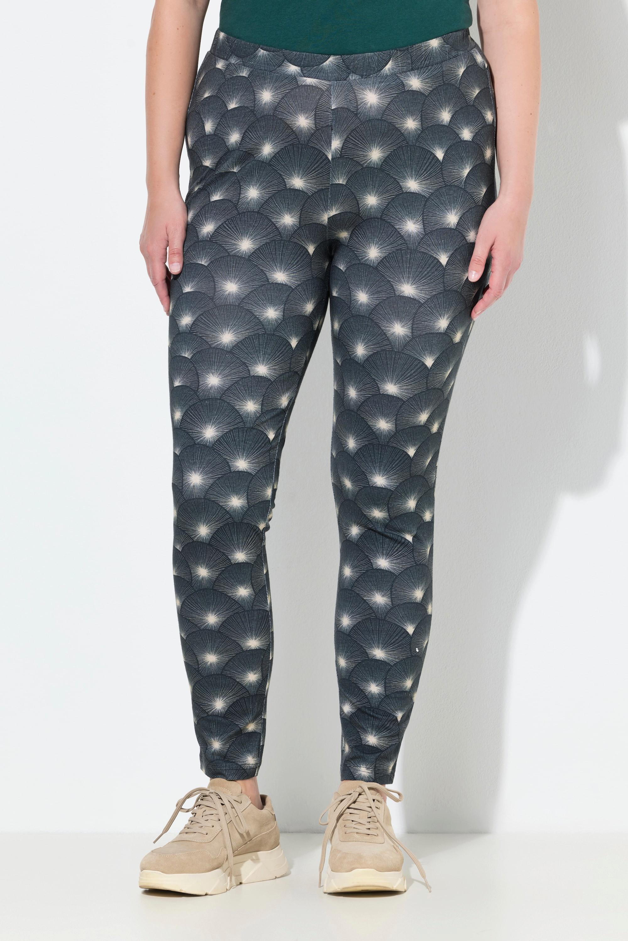Ulla Popken Leggings stampati gamba aderente cotone biologico  
