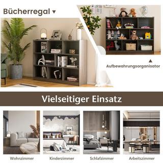 B2X Mobile multiuso con libreria aperta indipendente a 3 livelli e 8 cubi con base antiscivolo grigia  