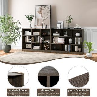 B2X Mobile multiuso con libreria aperta indipendente a 3 livelli e 8 cubi con base antiscivolo grigia  