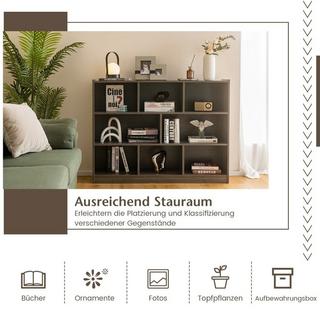 B2X Mobile multiuso con libreria aperta indipendente a 3 livelli e 8 cubi con base antiscivolo grigia  