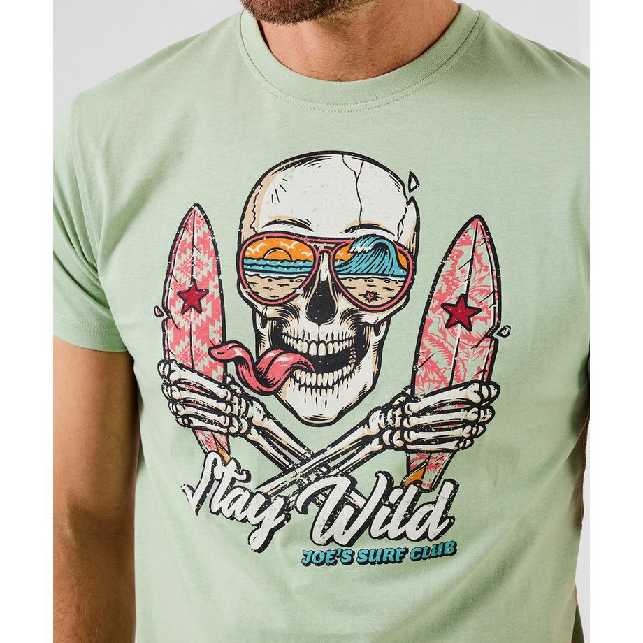 Joe Browns T-Shirt Motif Crâne et Planche de Surf  