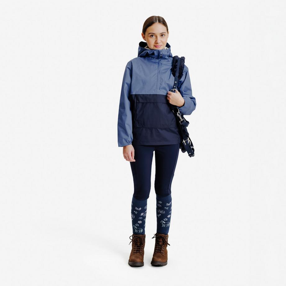 DECATHLON  Wasserdichte Windjacke Junior – Kometblau 
