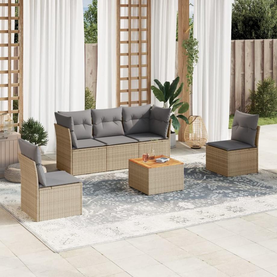 VidaXL set divano da giardino Polirattan  