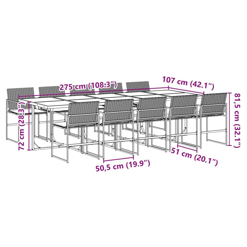 VidaXL Ensemble à manger de jardin rotin synthétique  