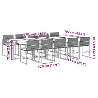 VidaXL Ensemble à manger de jardin rotin synthétique  